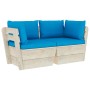 Sofá de palets de jardín 2 plazas con cojines madera de abeto de vidaXL, Conjuntos de jardín - Ref: Foro24-3063388, Precio: 2...