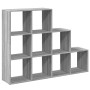 Librería divisora 3 niveles madera gris Sonoma 137,5x29x103,5cm en Librerías y estanterías | Comprar online en Foru.es