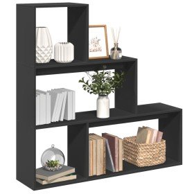 Librería divisora 3 niveles madera negro 123x29x123 cm en Librerías y estanterías | Comprar online en Foru.es