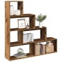 Librería divisora 4 niveles madera envejecida 143,5x29x143,5 cm en Librerías y estanterías | Comprar online en Foru.es