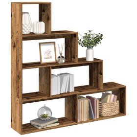 Librería divisora 4 niveles madera envejecida 143,5x29x143,5 cm en Librerías y estanterías | Comprar online en Foru.es