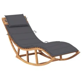 Tumbona mecedora con cojín madera maciza de teca de vidaXL, Tumbonas - Ref: Foro24-3063333, Precio: 350,75 €, Descuento: %
