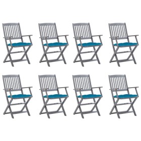 Sillas de jardín plegables 8 uds y cojines madera maciza acacia en Sillas de jardín | Comprar online en Foru.es