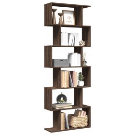 Librería divisora 6 niveles madera marrón roble 70x24x193 cm en Librerías y estanterías | Comprar online en Foru.es