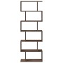 Librería divisora 6 niveles madera marrón roble 70x24x193 cm en Librerías y estanterías | Comprar online en Foru.es