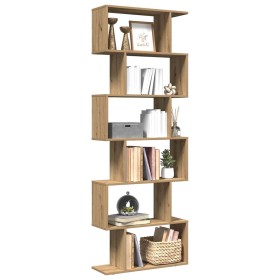Librería divisora 6 niveles madera roble artisan 70x24x193 cm en Librerías y estanterías | Comprar online en Foru.es