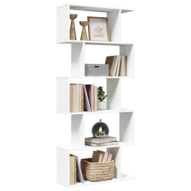 Librería biombo de 5 niveles, blanca, 70 x 24 x 161 cm, madera de ingeniería en Librerías y estanterías | Comprar online en Foru