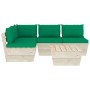 Muebles de jardín de palets 5 piezas y cojines madera de abeto de vidaXL, Conjuntos de jardín - Ref: Foro24-3063485, Precio: ...