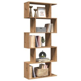 Librería divisora 5 niveles madera roble artisan 70x24x161 cm en Librerías y estanterías | Comprar online en Foru.es
