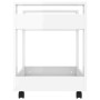 Carrito de escritorio contrachapada blanco brillo 60x45x60 cm de vidaXL, Carros e islas - Ref: Foro24-816602, Precio: 40,32 €...