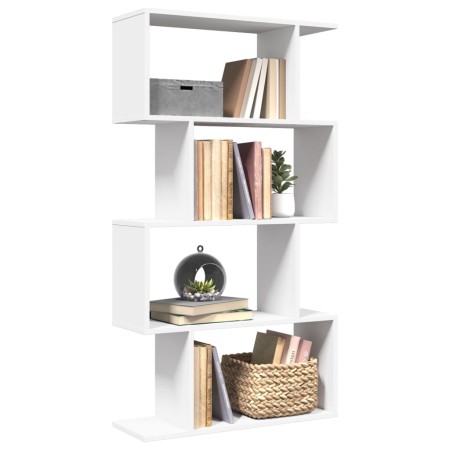 Librería biombo de 4 niveles, blanca, 70 x 24 x 129 cm, madera de ingeniería en Librerías y estanterías | Comprar online en Foru