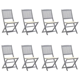 Sillas de jardín plegables 8 uds y cojines madera maciza acacia en Sillas de jardín | Comprar online en Foru.es