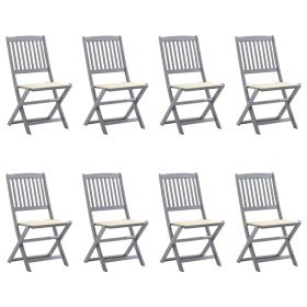 Sillas de jardín plegables 8 uds y cojines madera maciza acacia en Sillas de jardín | Comprar online en Foru.es