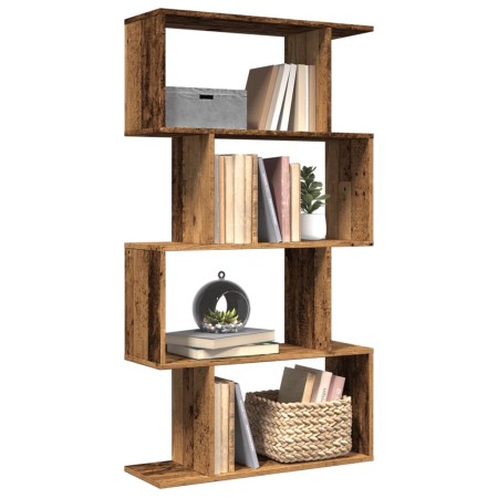 Librería divisora 4 niveles madera envejecida 70x24x129 cm en Librerías y estanterías | Comprar online en Foru.es
