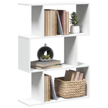 Librería biombo de 3 niveles, blanca, 70 x 24 x 97 cm, madera de ingeniería en Librerías y estanterías | Comprar online en Foru.