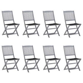 Sillas de jardín plegables 8 uds y cojines madera maciza acacia en Sillas de jardín | Comprar online en Foru.es