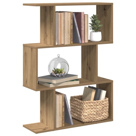 Librería divisora 3 niveles madera roble artisan 70x24x97 cm en Librerías y estanterías | Comprar online en Foru.es