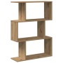 Librería divisora 3 niveles madera roble artisan 70x24x97 cm en Librerías y estanterías | Comprar online en Foru.es