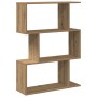 Librería divisora 3 niveles madera roble artisan 70x24x97 cm en Librerías y estanterías | Comprar online en Foru.es