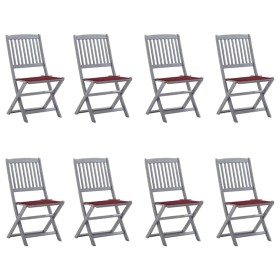 Sillas de jardín plegables 8 uds y cojines madera maciza acacia en Sillas de jardín | Comprar online en Foru.es