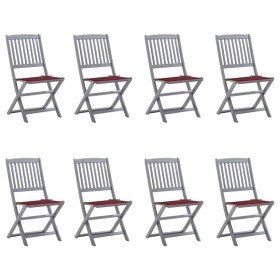 Sillas de jardín plegables 8 uds y cojines madera maciza acacia en Sillas de jardín | Comprar online en Foru.es