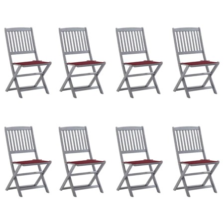 Sillas de jardín plegables 8 uds y cojines madera maciza acacia en Sillas de jardín | Comprar online en Foru.es