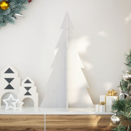 Árbol Navidad de adorno madera maciza pino blanco 80 cm en Decoración Festiva y Estacional | Comprar online en Foru.es