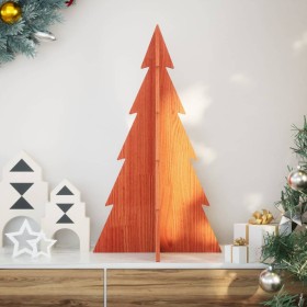 Árbol de Navidad de adorno madera maciza pino marrón cera 80 cm en Decoración Festiva y Estacional | Comprar online en Foru.es