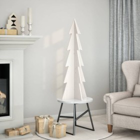 Árbol de Navidad de adorno madera maciza pino blanco 112 cm en Decoración Festiva y Estacional | Comprar online en Foru.es