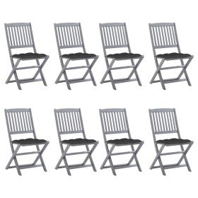 Sillas de jardín plegables 8 uds y cojines madera maciza acacia en Sillas de jardín | Comprar online en Foru.es