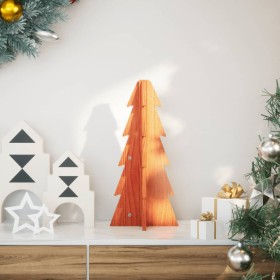 Árbol de Navidad de adorno madera maciza pino marrón cera 49 cm en Decoración Festiva y Estacional | Comprar online en Foru.es