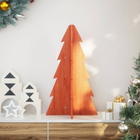 Árbol Navidad de adorno madera maciza pino marrón cera 69,5 cm en Decoración Festiva y Estacional | Comprar online en Foru.es