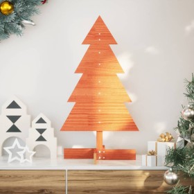 Árbol de Navidad de adorno madera maciza pino marrón cera 80 cm en Decoración Festiva y Estacional | Comprar online en Foru.es