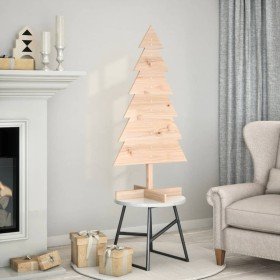 Árbol de Navidad de madera de adorno madera maciza pino 120 cm en Decoración Festiva y Estacional | Comprar online en Foru.es