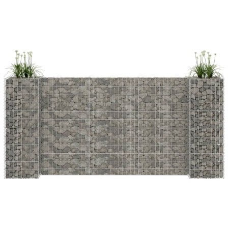 Jardinera de gaviones forma de H alambre de acero 260x40x120 cm en Macetas y jardineras | Comprar online en Foru.es
