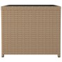 Mesita de ratán sintético beige y superficie de vidrio templado de vidaXL, Mesas de jardín - Ref: Foro24-319561, Precio: 52,5...