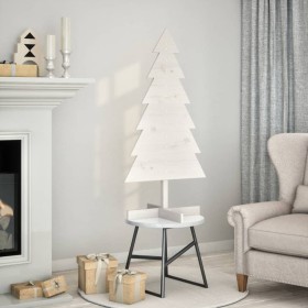 Árbol de Navidad de adorno madera maciza pino blanco 120 cm en Decoración Festiva y Estacional | Comprar online en Foru.es