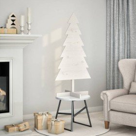 Árbol de Navidad de adorno madera maciza pino blanco 120 cm en Decoración Festiva y Estacional | Comprar online en Foru.es