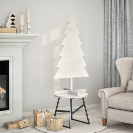 Árbol de Navidad de adorno madera maciza pino blanco 120 cm en Decoración Festiva y Estacional | Comprar online en Foru.es