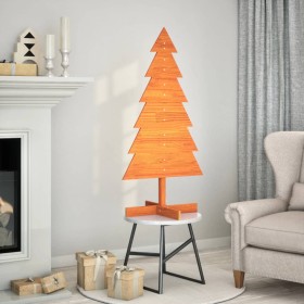 Árbol Navidad de adorno madera maciza pino marrón cera 120 cm en Decoración Festiva y Estacional | Comprar online en Foru.es