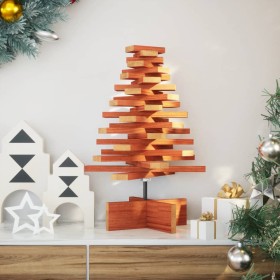 Árbol de Navidad de adorno madera maciza pino marrón cera 60 cm en Decoración Festiva y Estacional | Comprar online en Foru.es