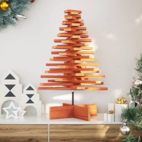 Árbol de Navidad de adorno madera maciza pino marrón cera 80 cm en Decoración Festiva y Estacional | Comprar online en Foru.es