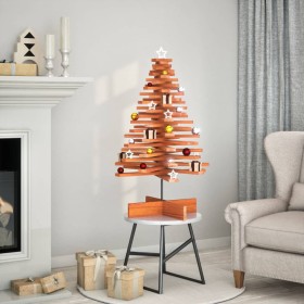 Árbol Navidad de adorno madera maciza pino marrón cera 100 cm en Decoración Festiva y Estacional | Comprar online en Foru.es