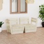 Sofá de palets de jardín 2 plazas madera de abeto impregnada de vidaXL, Conjuntos de jardín - Ref: Foro24-3063708, Precio: 11...
