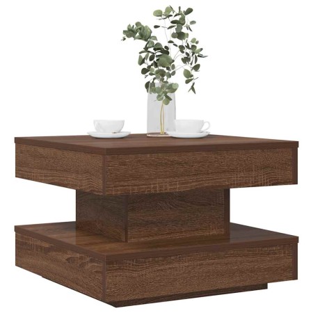 Mesa de centro giratoria 360 grados roble marrón 50x50x34,5 cm en Mesas de centro | Comprar online en Foru.es