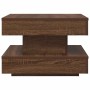Mesa de centro giratoria 360 grados roble marrón 50x50x34,5 cm en Mesas de centro | Comprar online en Foru.es