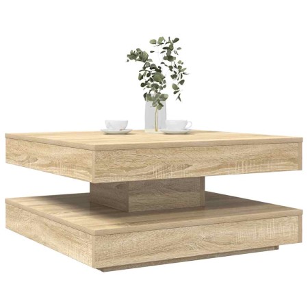 Mesa de centro giratoria 360 grados roble sonoma 70x70x34,5 cm en Mesas de centro | Comprar online en Foru.es