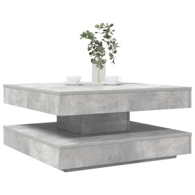 Mesa de centro giratoria 360 grados gris hormigón 70x70x34,5 cm en Mesas de centro | Comprar online en Foru.es