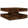 Mesa de centro giratoria 360 grados roble ahumado 70x70x34,5 cm en Mesas de centro | Comprar online en Foru.es