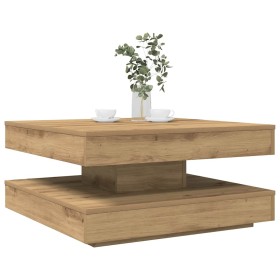 Mesa de centro giratoria 360 grados roble artisan 70x70x34,5 cm en Mesas de centro | Comprar online en Foru.es